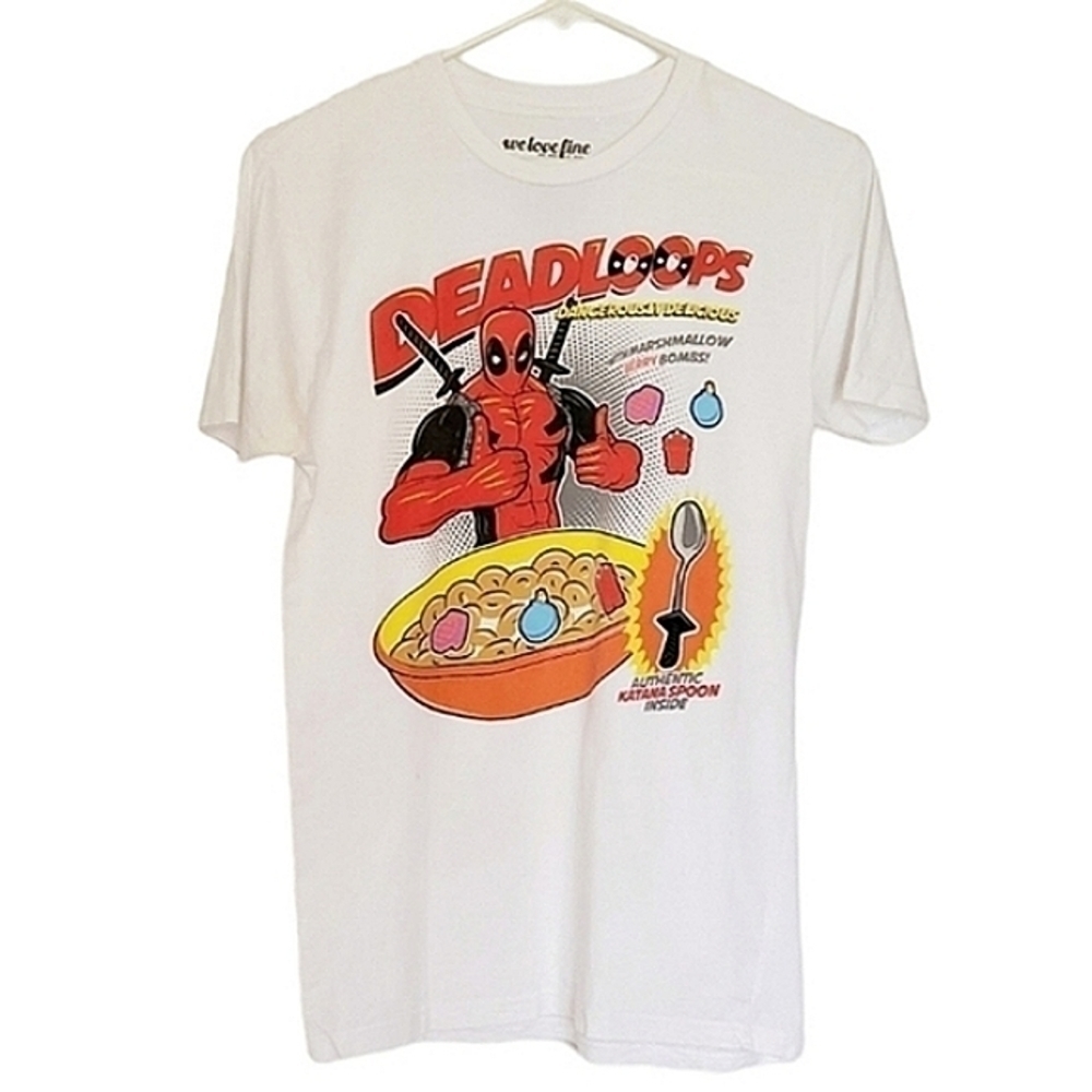 1157 * Deadpool Deadloops Cereal Graphic Tee White Size S